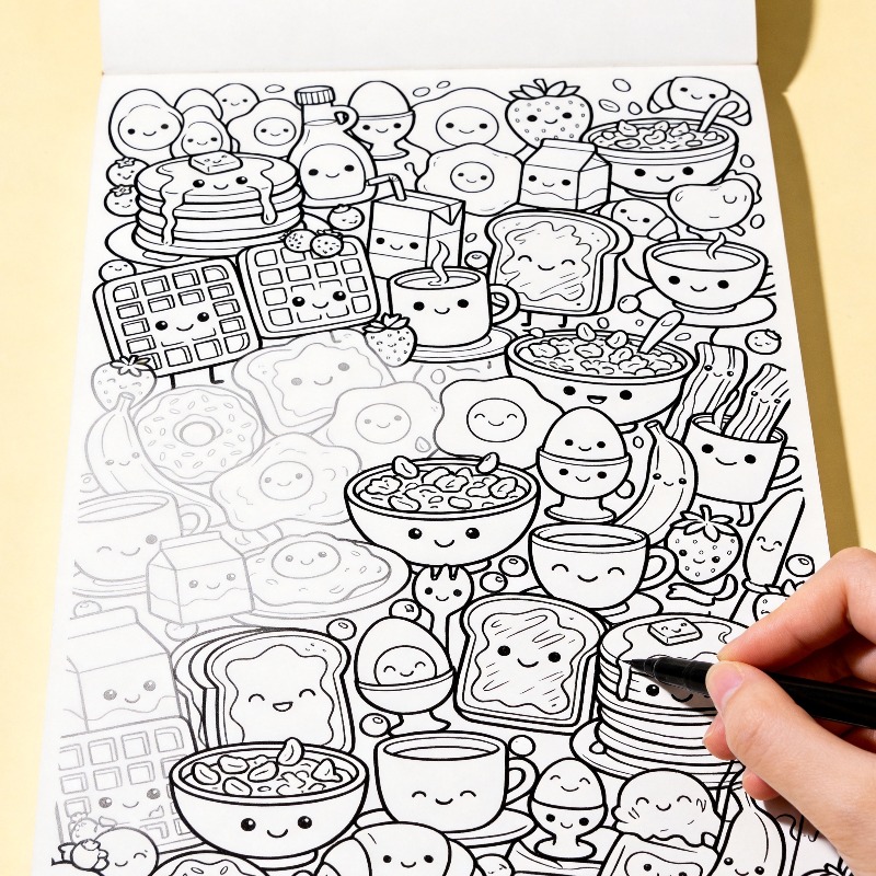 An Adult Decompression and Med - огляд і ціна Food And Snacks Coloring Book Bold And Easy
